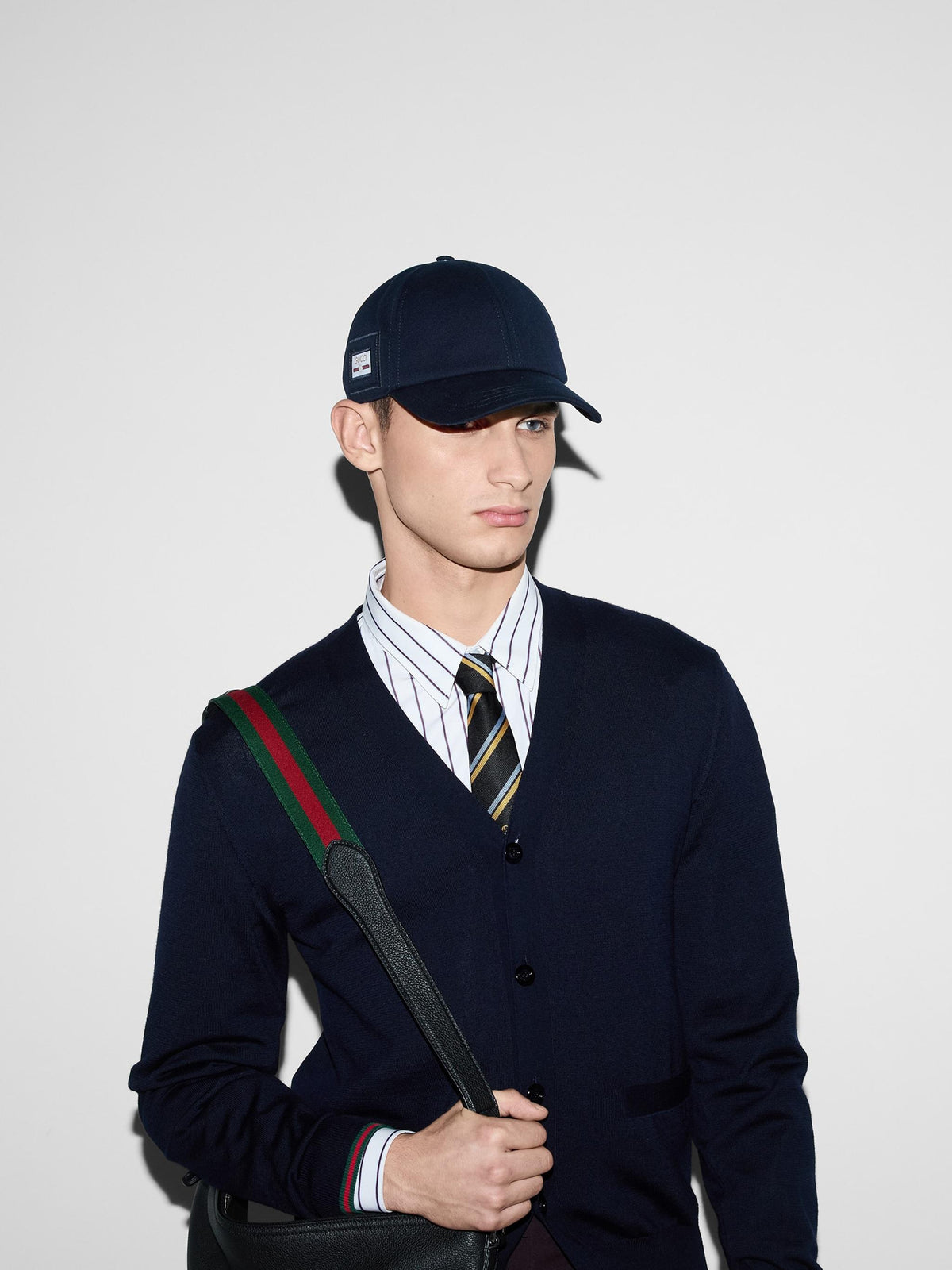 GUCCI Blue Canvas Logo Baseball Cap