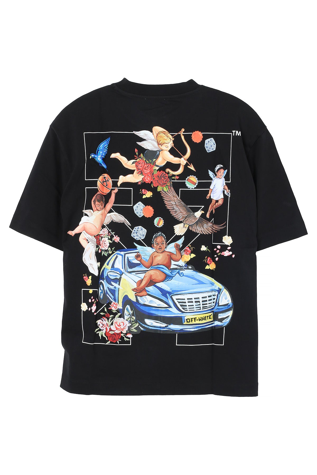 OFF WHITE Black Fresco Arrow Short Sleeve T-Shirt OMAA120S25JER0031001