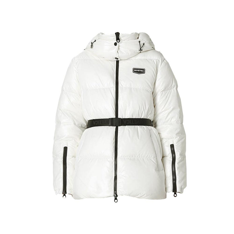 Duvetica ALLORO Belted White Down Puffer Jacket