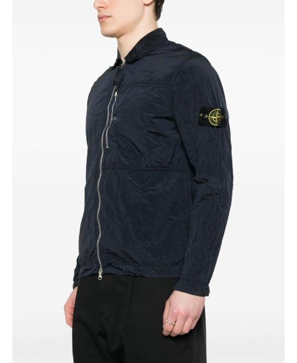 STONE ISLAND Nylon Metal Econyl Overshirt Long Sleeve Shirt Black