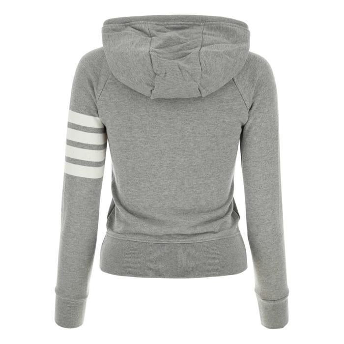 THOM BROWNE 4-Bar RWB Tab Zip Hoodie Gray FJT001A 00535 055