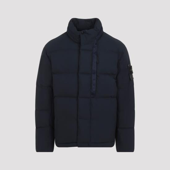 STONE ISLAND Cotton Nylon Tela Down Jacket 4100046 S0462 V0020 NAVY BLUE DOM