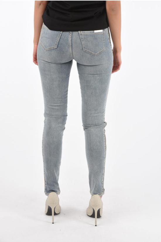 Philipp Plein Women’s Blue Distressed Skinny Denim Jeans