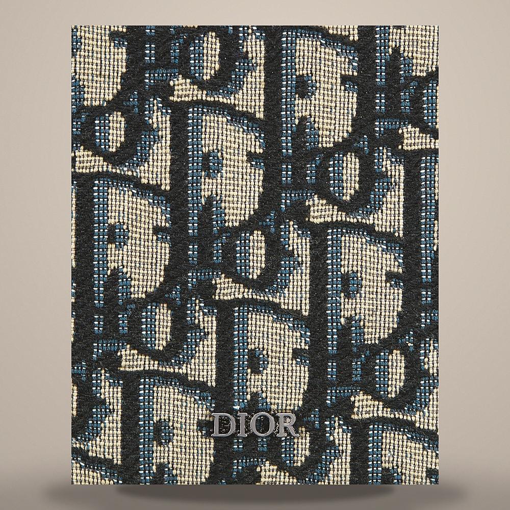 DIOR Beige Black Oblique Jacquard Bifold Card Holder