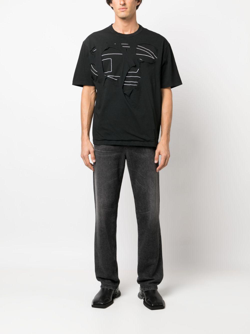 DIESEL Black TSTRAPOVAL Short Sleeve T-Shirt Unisex Cotton