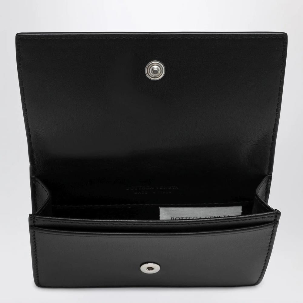 Bottega Veneta Intrecciato Leather Card Holder Black Unisex
