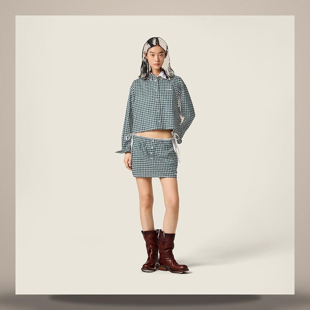 Miu Miu Checked Mini Skirt MG2760 19U3 F0A8Z