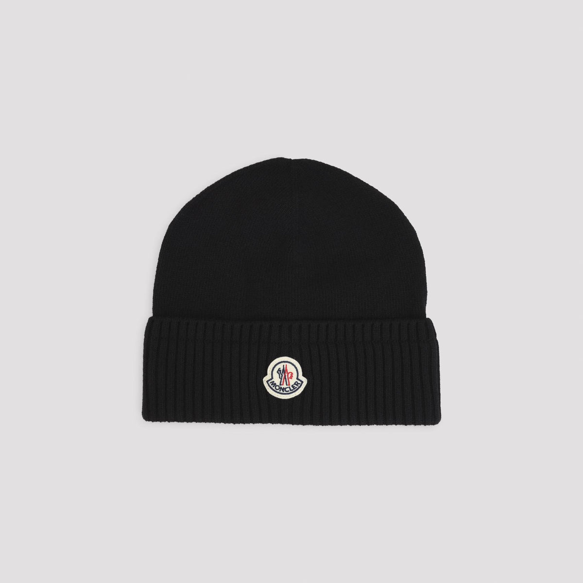 Moncler Rib Knit Wool Beanie Hat Navy Men’s
