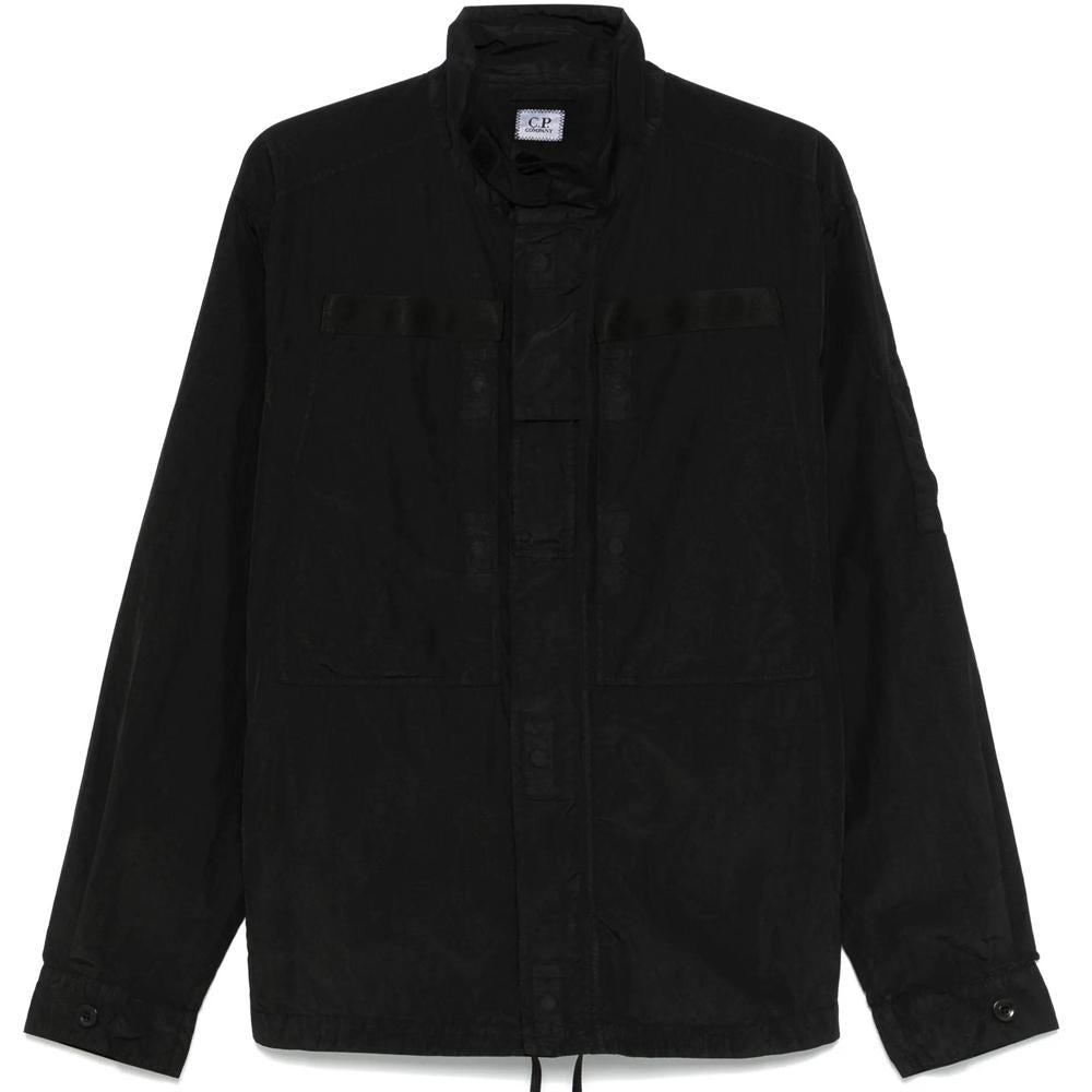 CP Company Garment-Dyed Jacket with Logo Patch for Men 18CMOS081A 005991G 999
