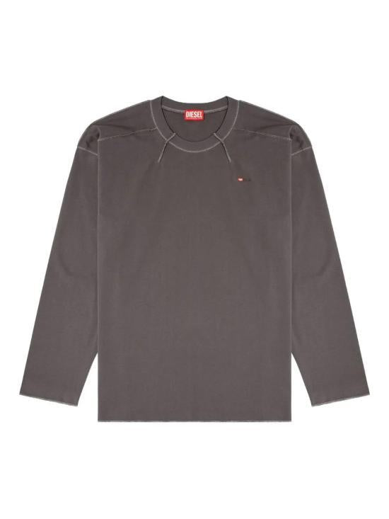 DIESEL Long Sleeve Sweatshirt Top for Men A194640NIAX93R GREY DOM