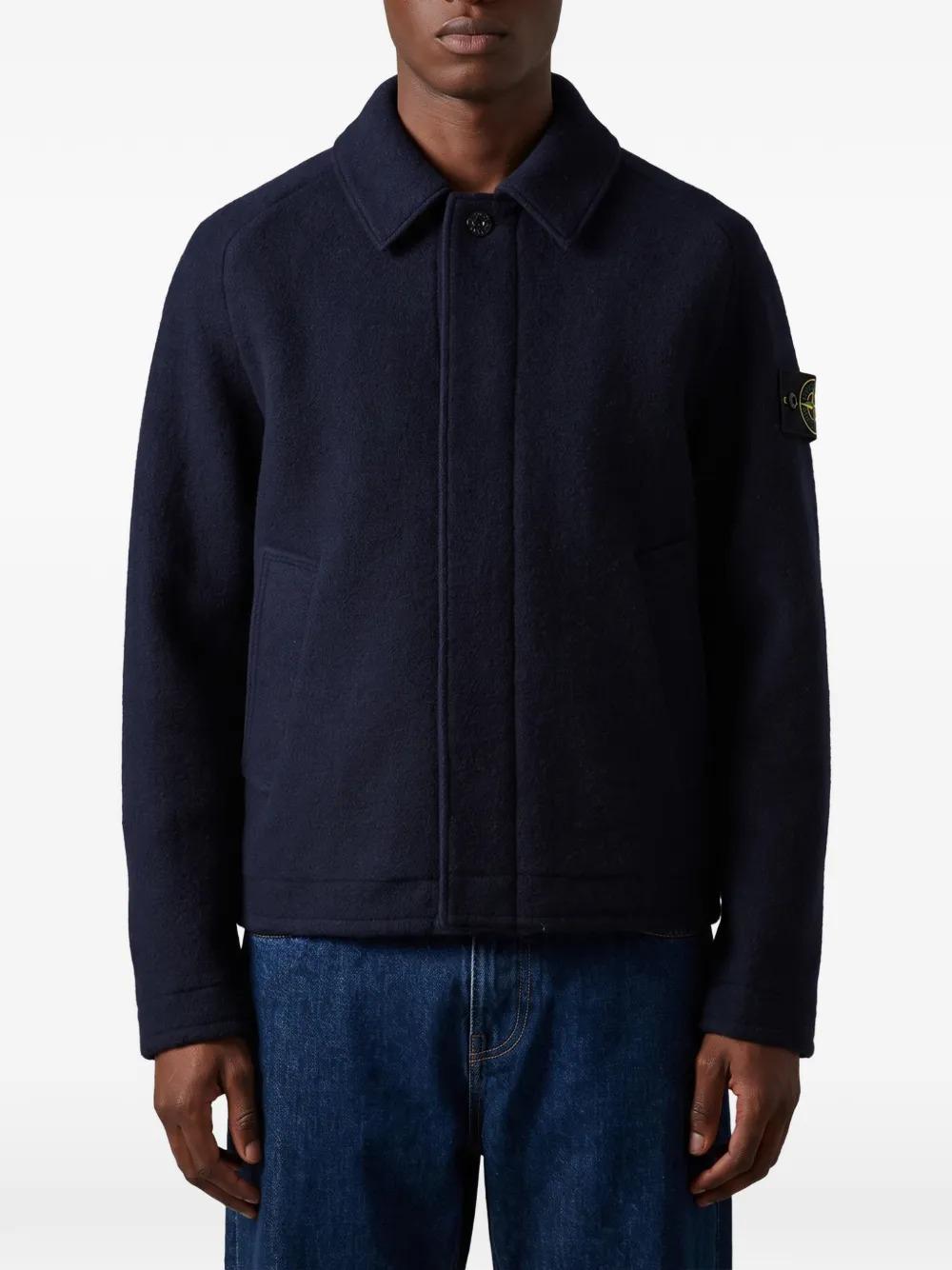 STONE ISLAND Black Nylon Bomber Jacket for Men