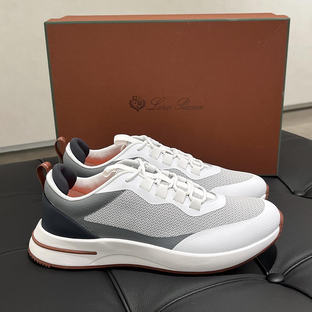 Loro Piana Suede Calfskin Weekend Walk Sneakers Gray