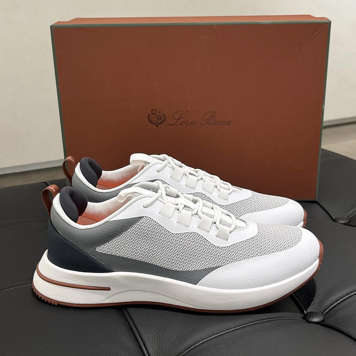Loro Piana Suede Calfskin Weekend Walk Sneakers Gray