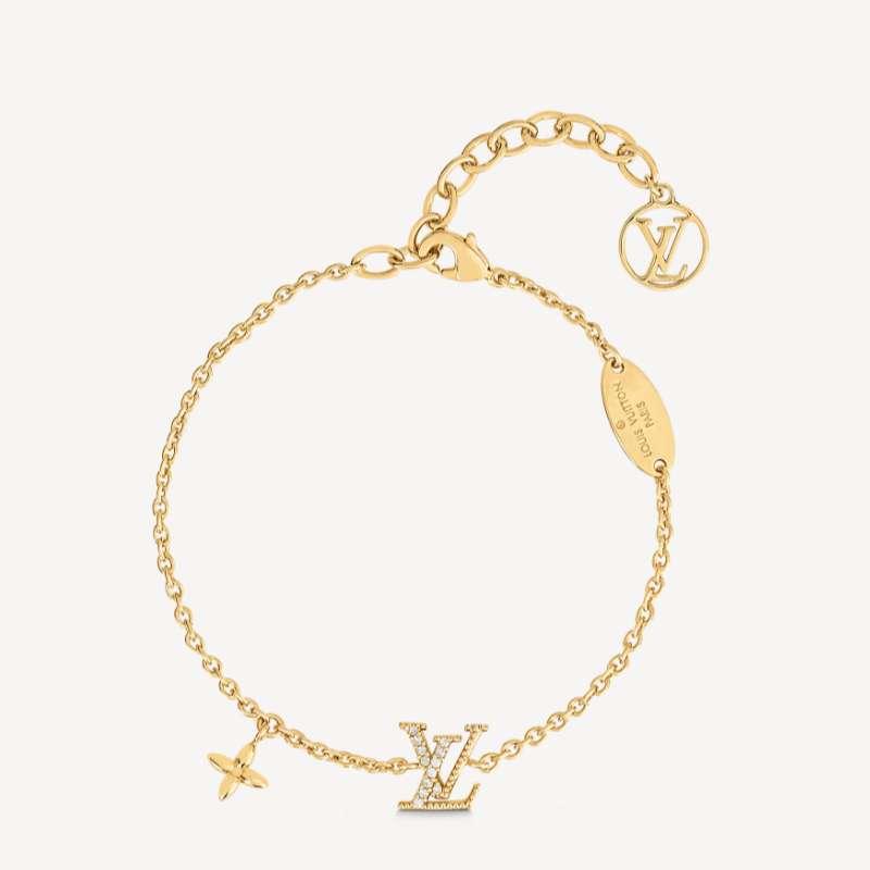 Louis Vuitton LV Iconic Bracelet Yellow Gold Pink Rose Jewelry