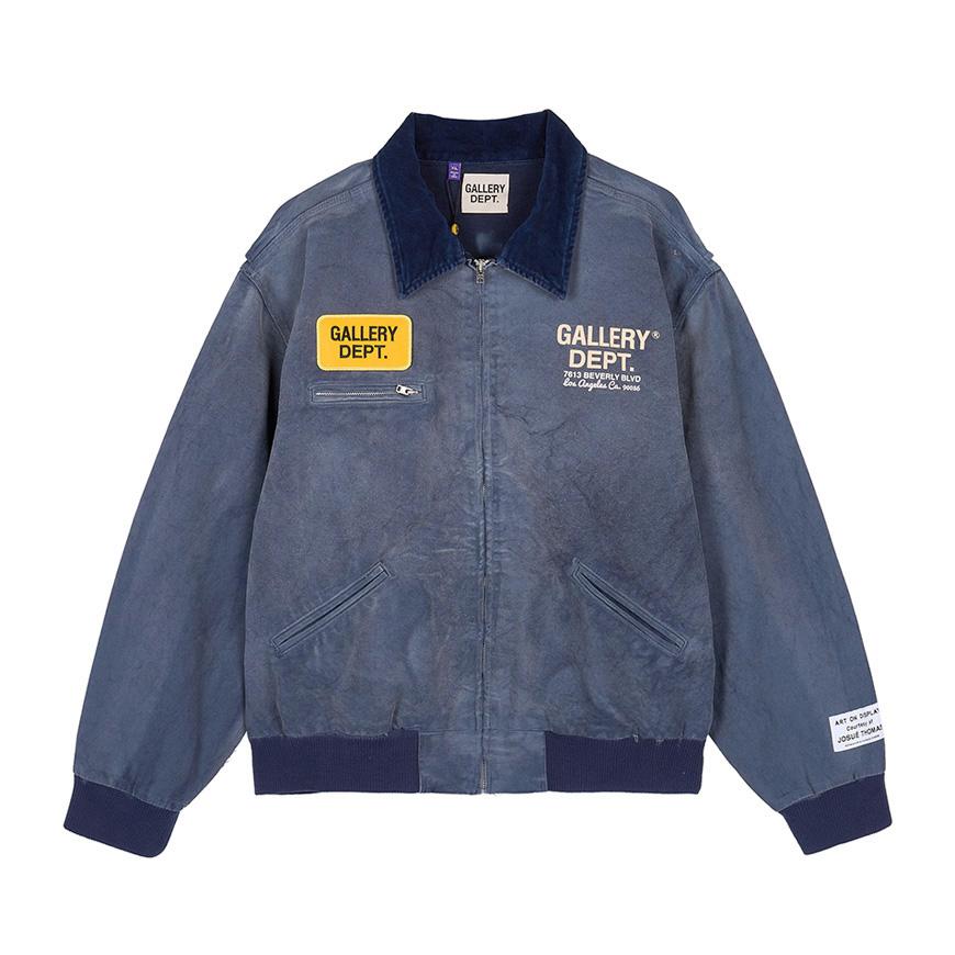 GALLERY DEPT. Navy Logo Patch Mechanic Jacket for Men MJKT 20044 NAVY