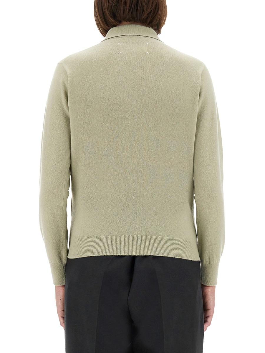 Maison Margiela V-Neck Knit Sweater Black Wool Women’s