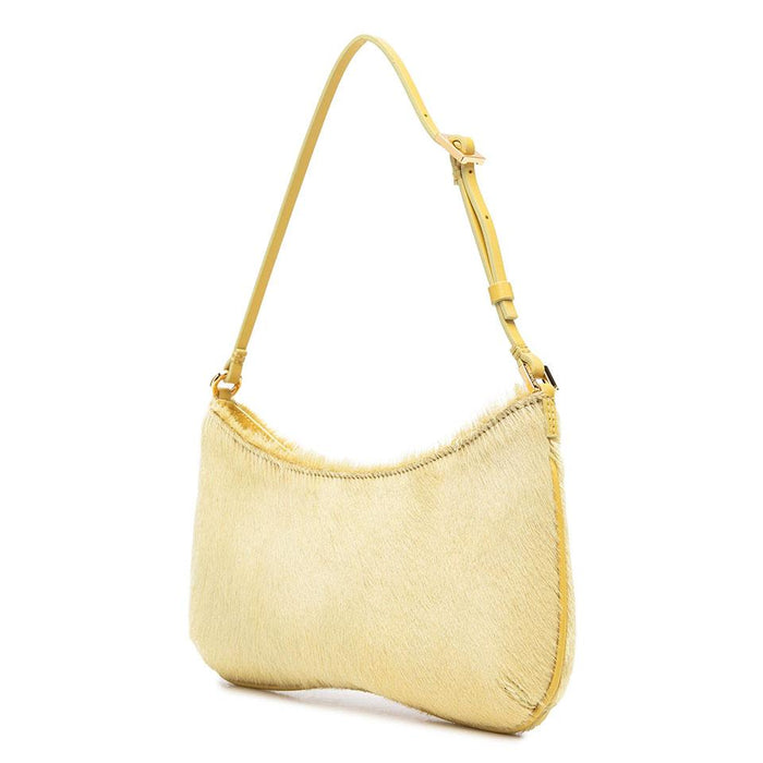 JACQUEMUS Le Bisou Pony Hair Shoulder Bag Light Yellow