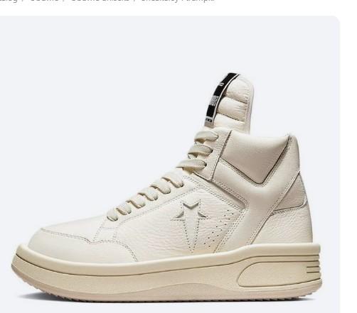 Rick Owens DRKSHDW Turbo Weapon Egret High-Top Sneakers
