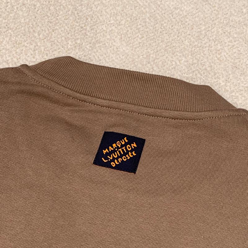 Louis Vuitton Pharrell Williams Embroidered Cotton Crewneck Sweatshirt Brown