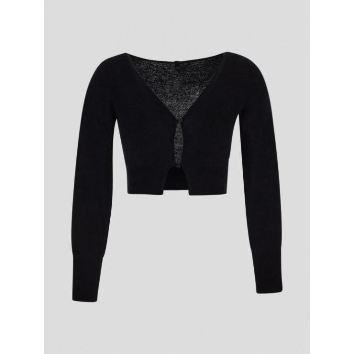 JACQUEMUS Women's Alzou Cropped Mohair Crewneck Cardigan