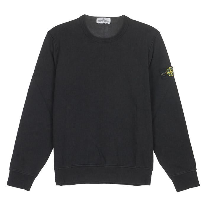 STONE ISLAND Junior Logo Patch Crewneck Sweatshirt Black Women