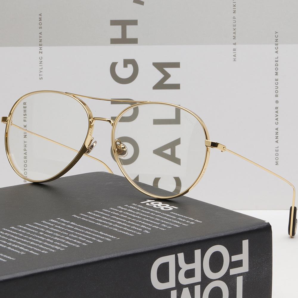 Moncler Gold Aviator Sunglasses Unisex UV Protection Clear Lenses ML0121 030