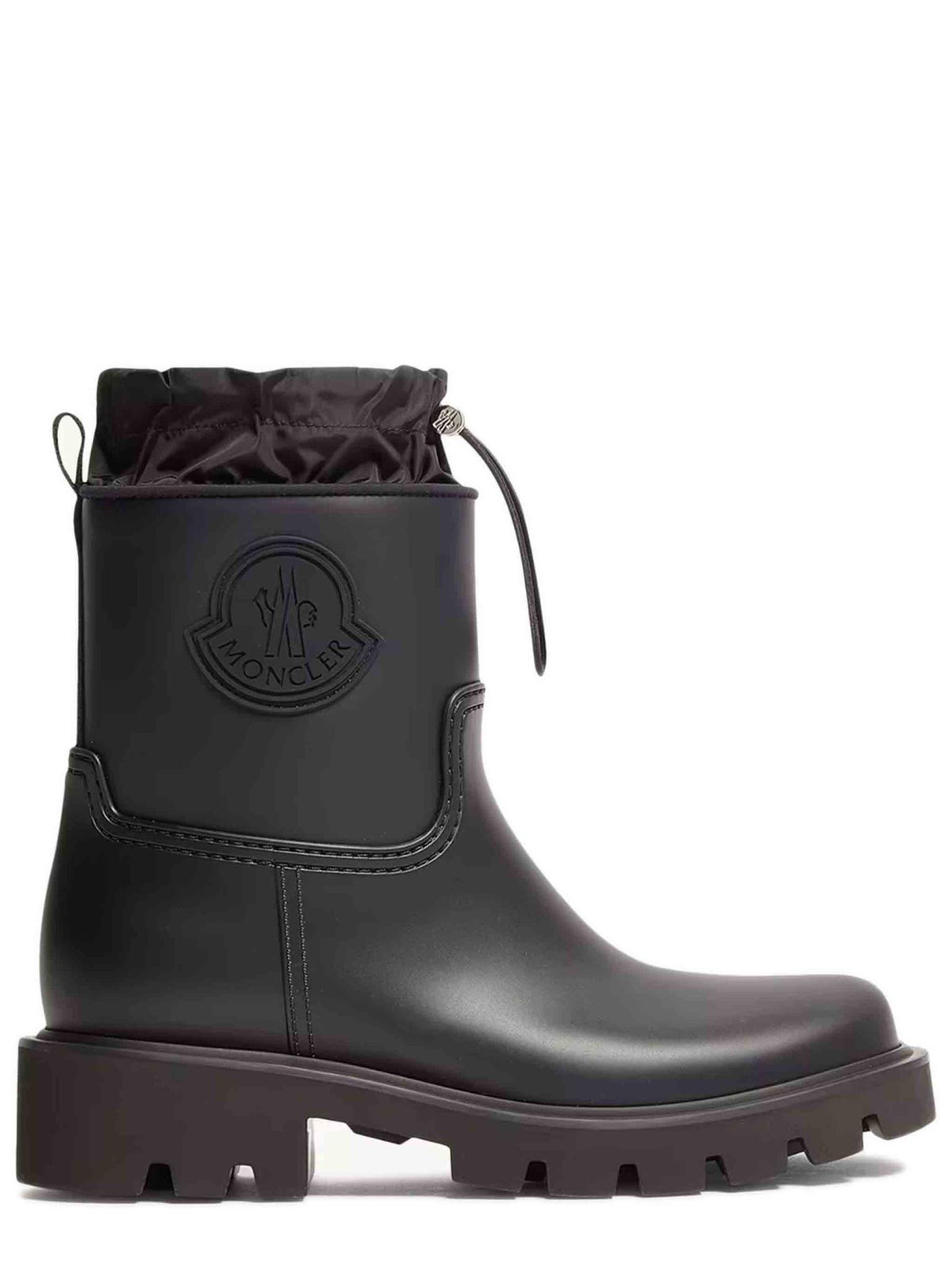 Moncler Black Leather Ankle Boots