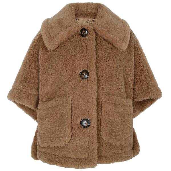 Max Mara Camel Teddy Cape Jacket