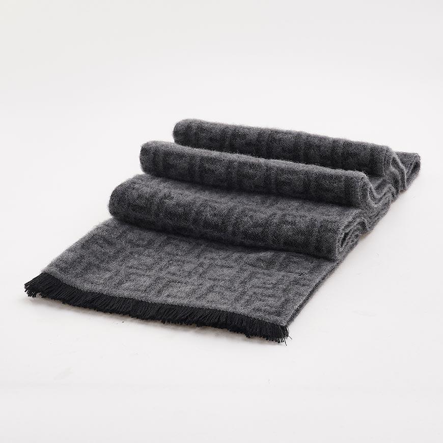 FENDI Men FF Logo Wool Scarf Navy/Blue
