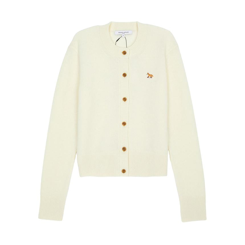 Maison Kitsune Baby Fox Wool Cardigan Women Beige