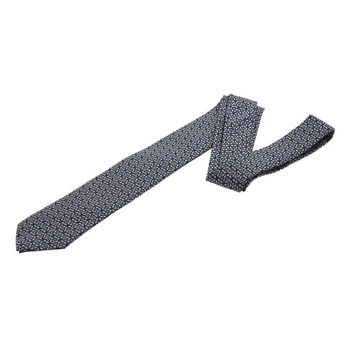 Ferragamo Men’s Silk Jacquard Tie Navy Ivory 0768437