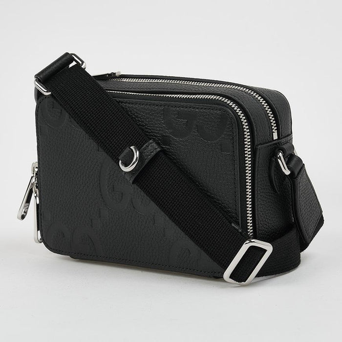 GUCCI Men’s GG Jumbo Leather Mini Crossbody Bag Black