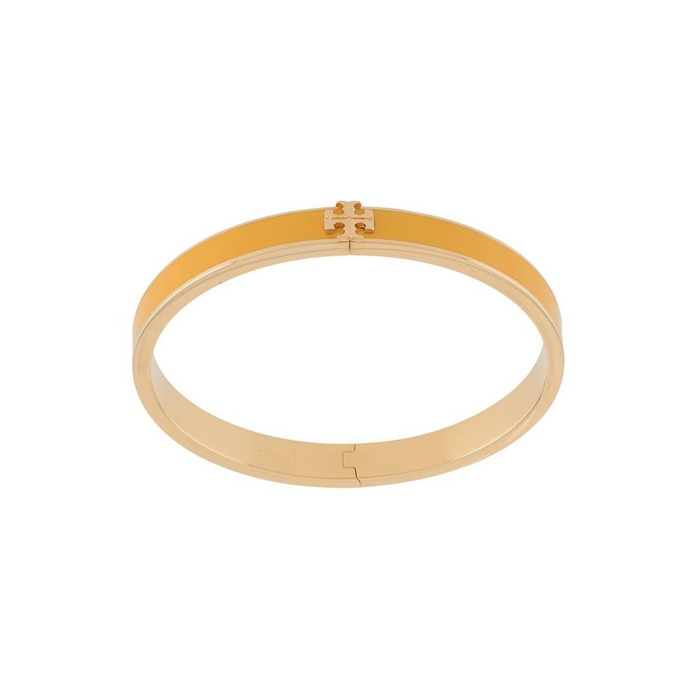 Tory Burch Kira Enamel Bangle Bracelet Yellow Gold-Tone