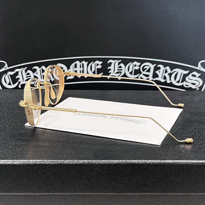 Chrome Hearts Gold Plate Matte Eyeglasses Unisex