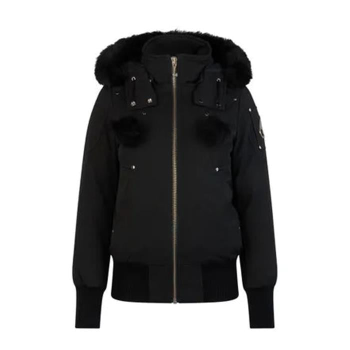 Moose Knuckles Debbie Bomber Jacket Black Down/Puffer M32LB002SX 305