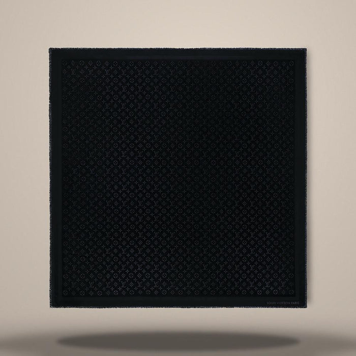 Louis Vuitton Monogram Classic Shawl Black Scarf