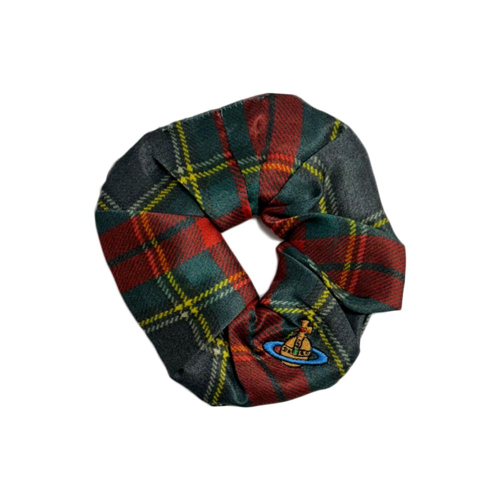 Vivienne Westwood Tartan Printed Small Scrunchie Hair Band 81020021 W01BF M411