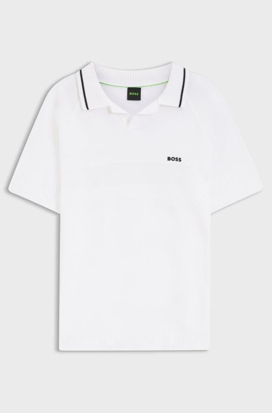 HUGO BOSS Men’s Cotton Polo Shirt 50558350 100 WHITE DOM