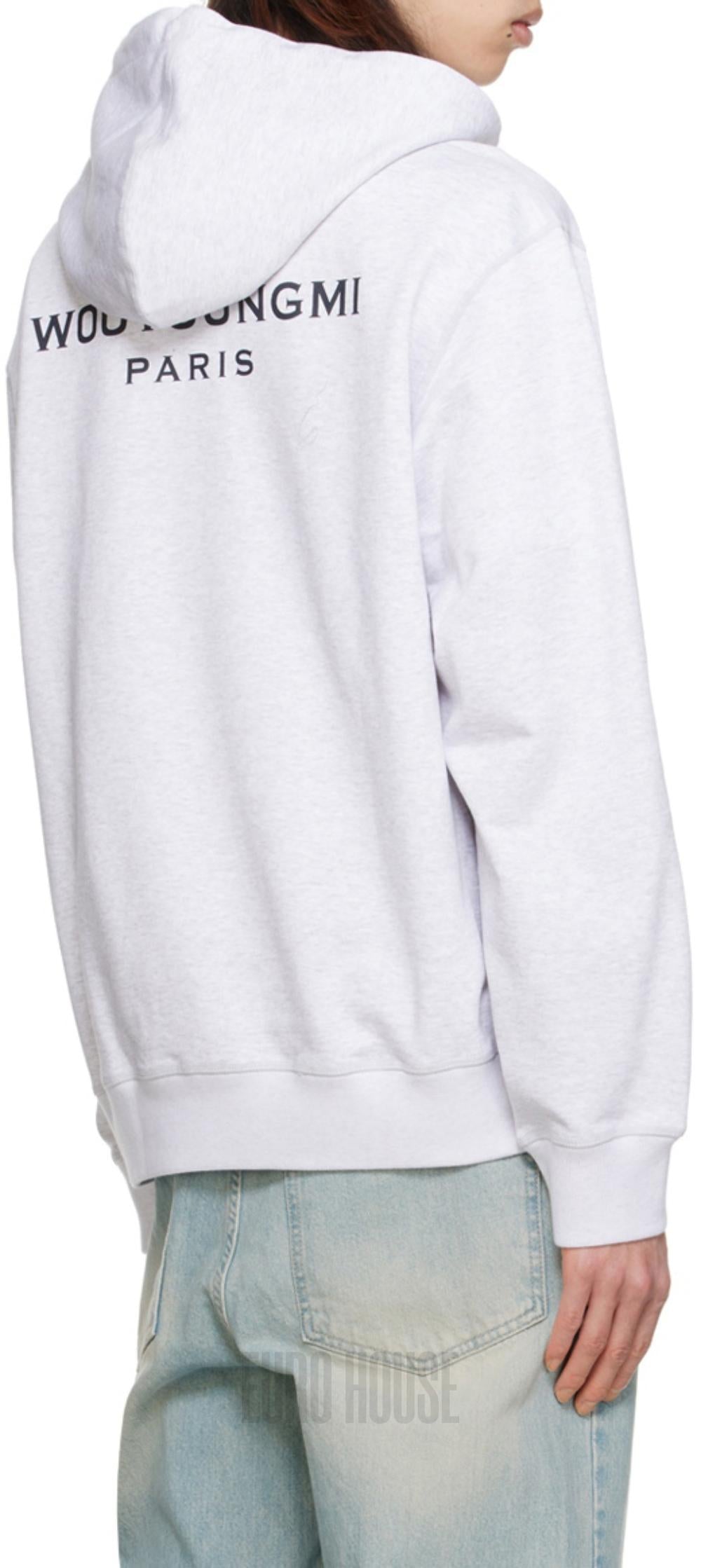 WOOYOUNGMI Gray Cotton Back Logo Hoodie W241TS37737G