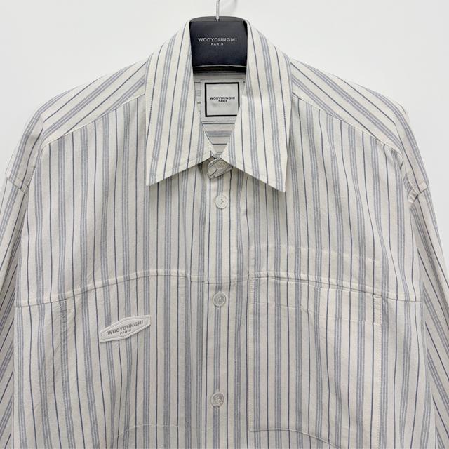 WOOYOUNGMI Logo Stripe Patch Long Sleeve Shirt W261SH10 834L