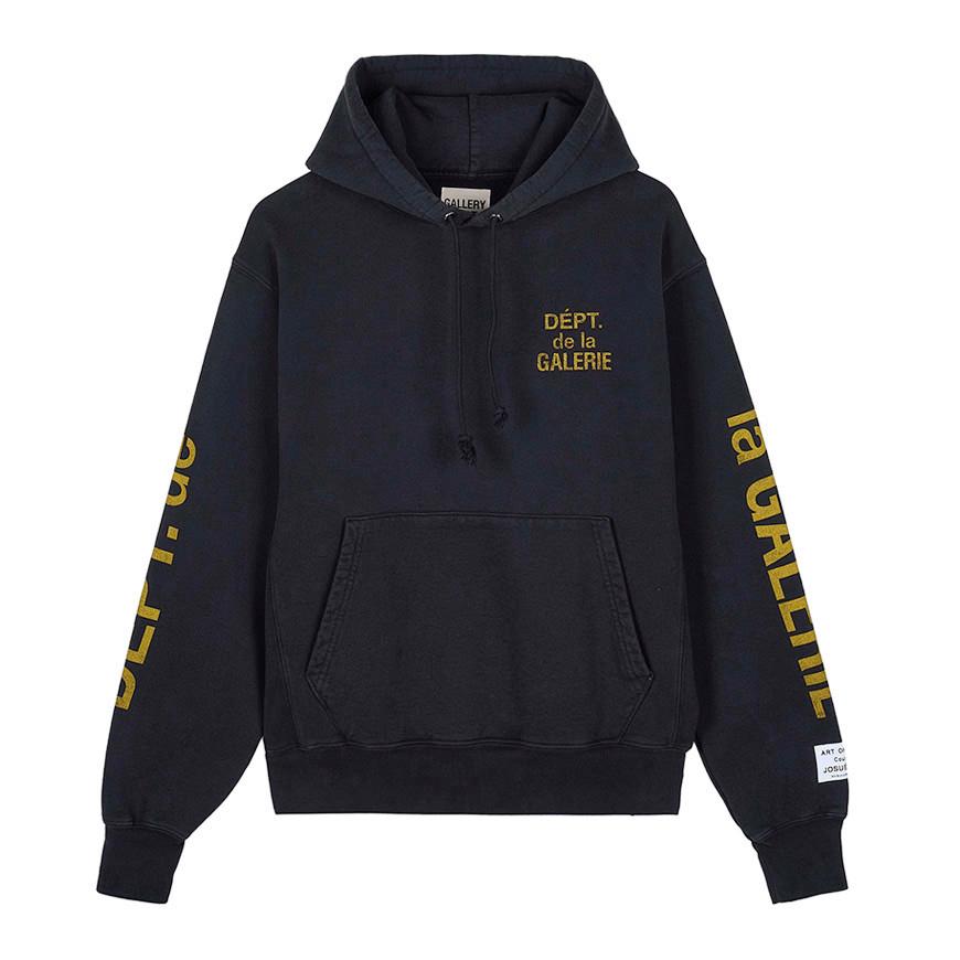 GALLERY DEPT. Black Logo Hoodie for Men DGH 50043