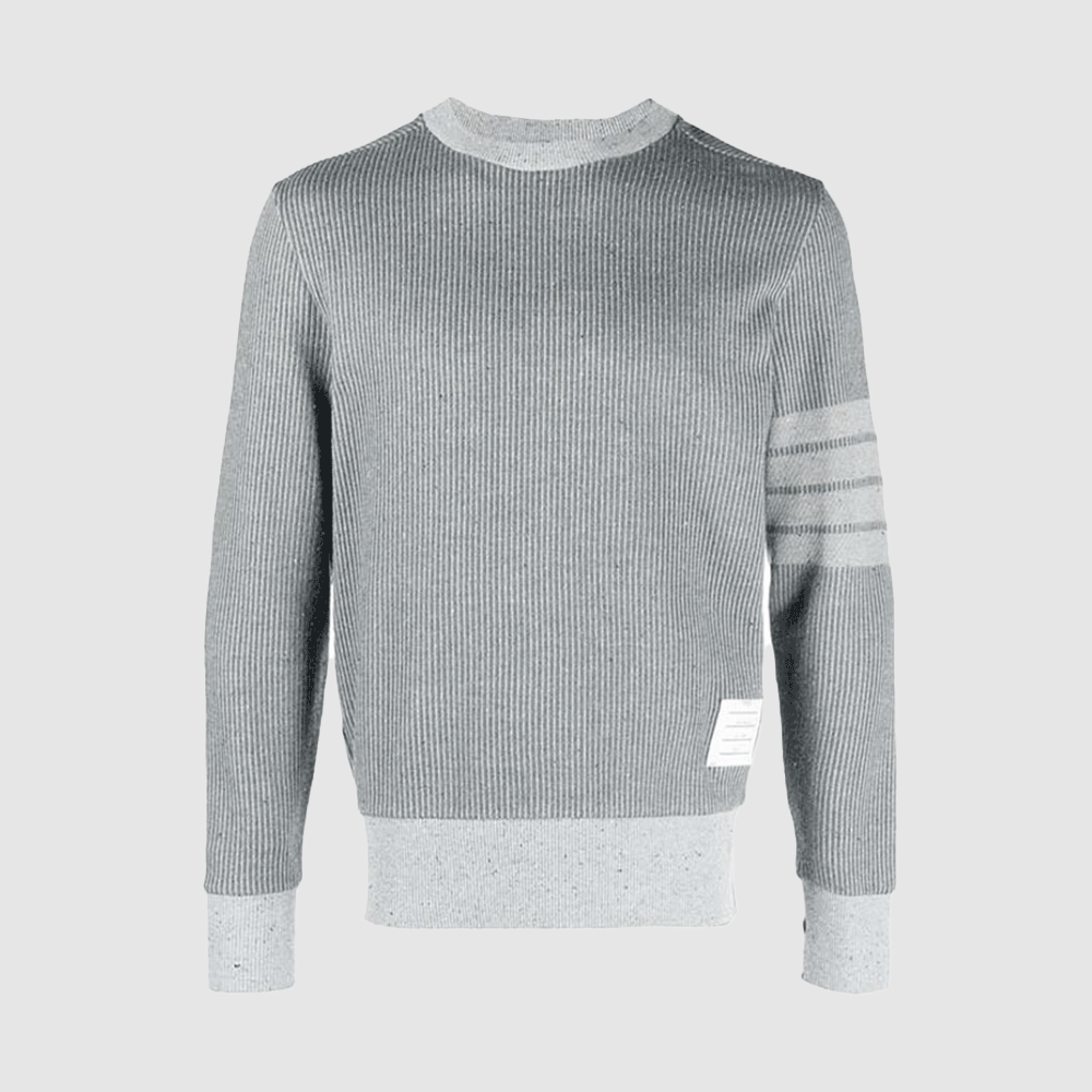 THOM BROWNE Men’s 4-Bar Crewneck Sweatshirt Gray Cotton