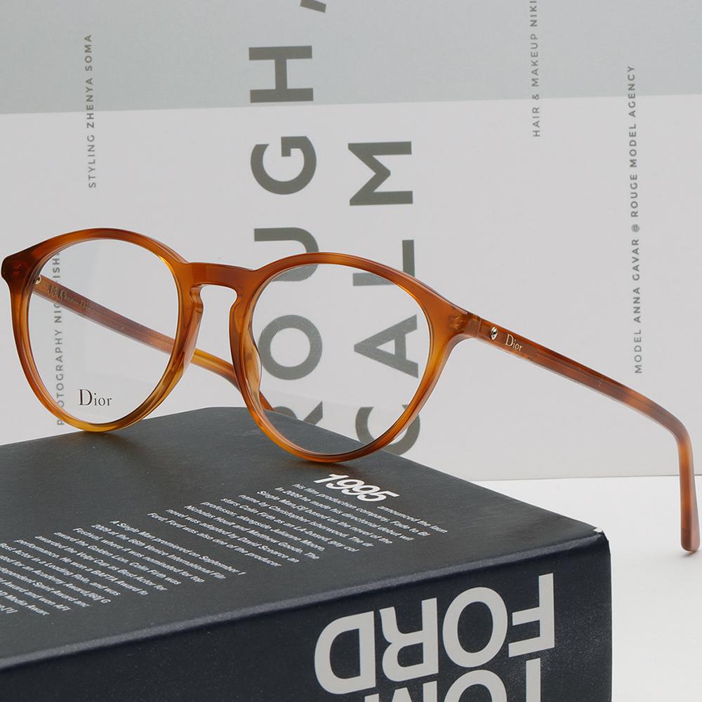 DIOR Light Tortoise Acetate Unisex Eyeglass Frames MONTAIGNE53 SX7