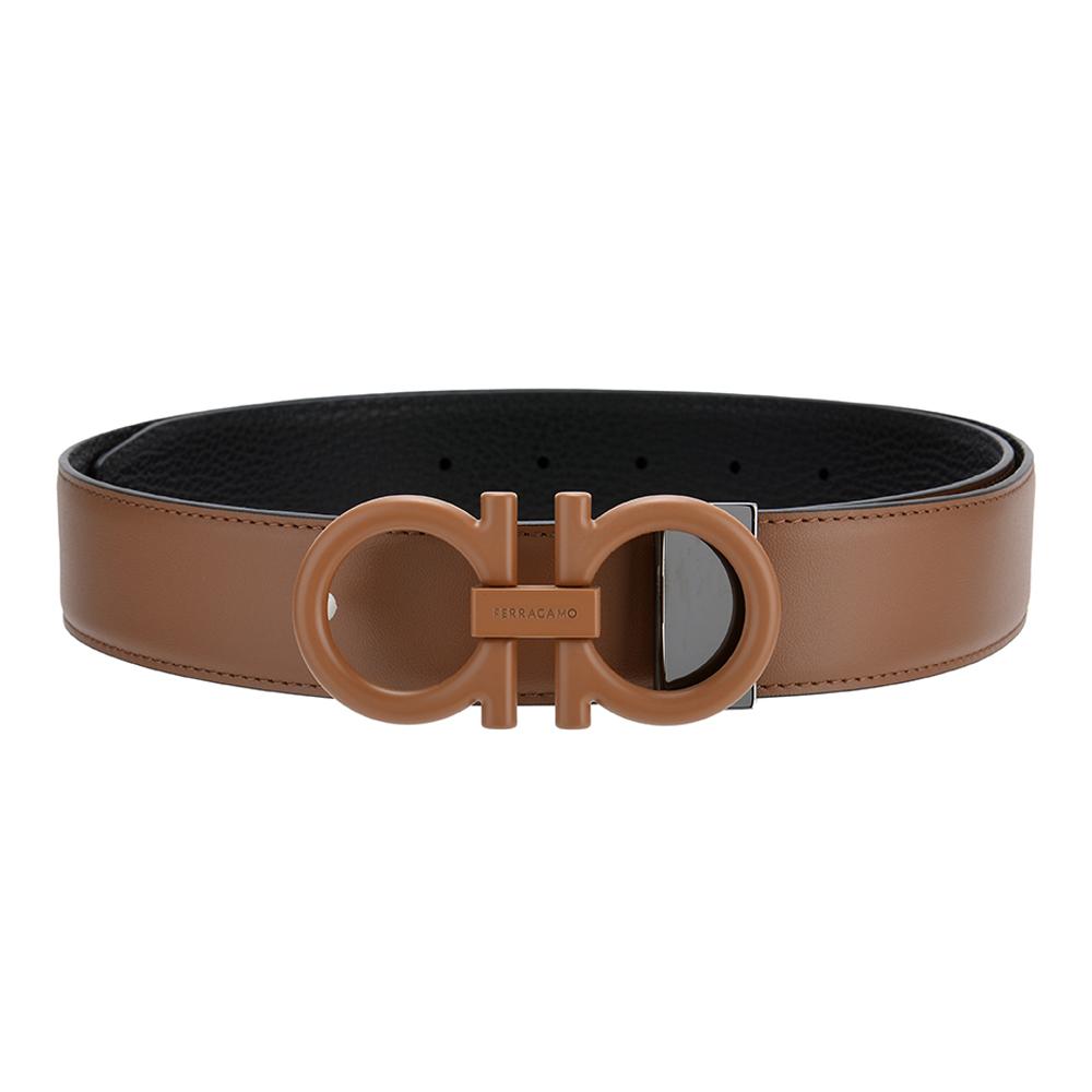 Ferragamo Gancini Two-Tone Reversible Leather Belt for Men 67 9974 0780998