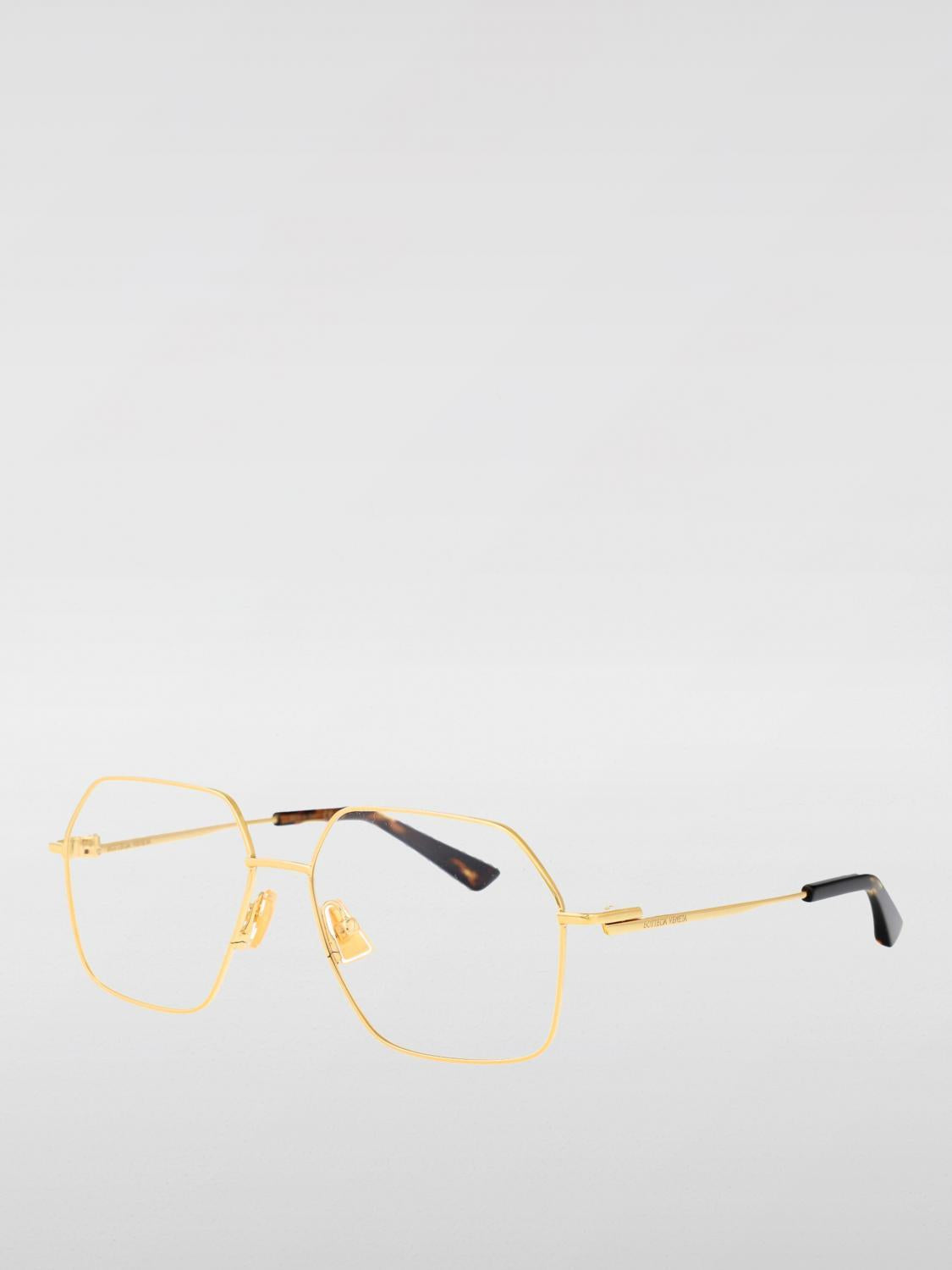 Bottega Veneta Black Acetate Rectangle Eyeglasses