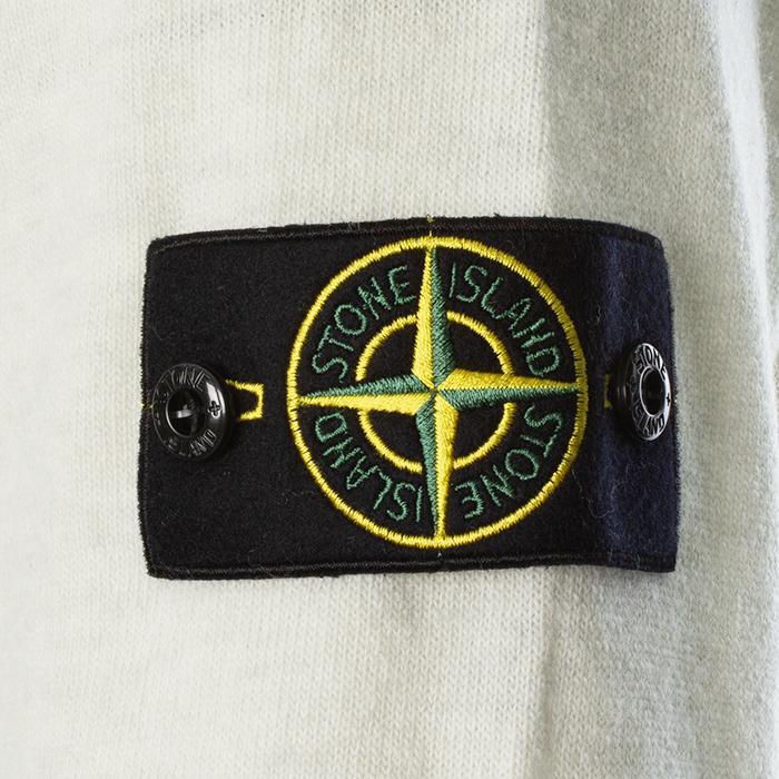 STONE ISLAND Reverse Stitch Woven Patch Cardigan Men’s Knit Black