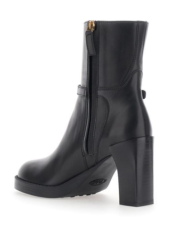 Tods Black Leather Ankle Boots