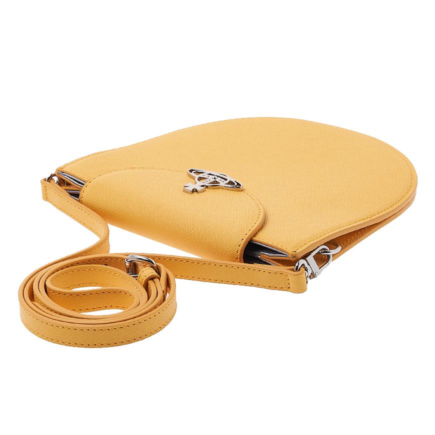 Vivienne Westwood Saffiano Half Moon Saddle Crossbody Bag Navy