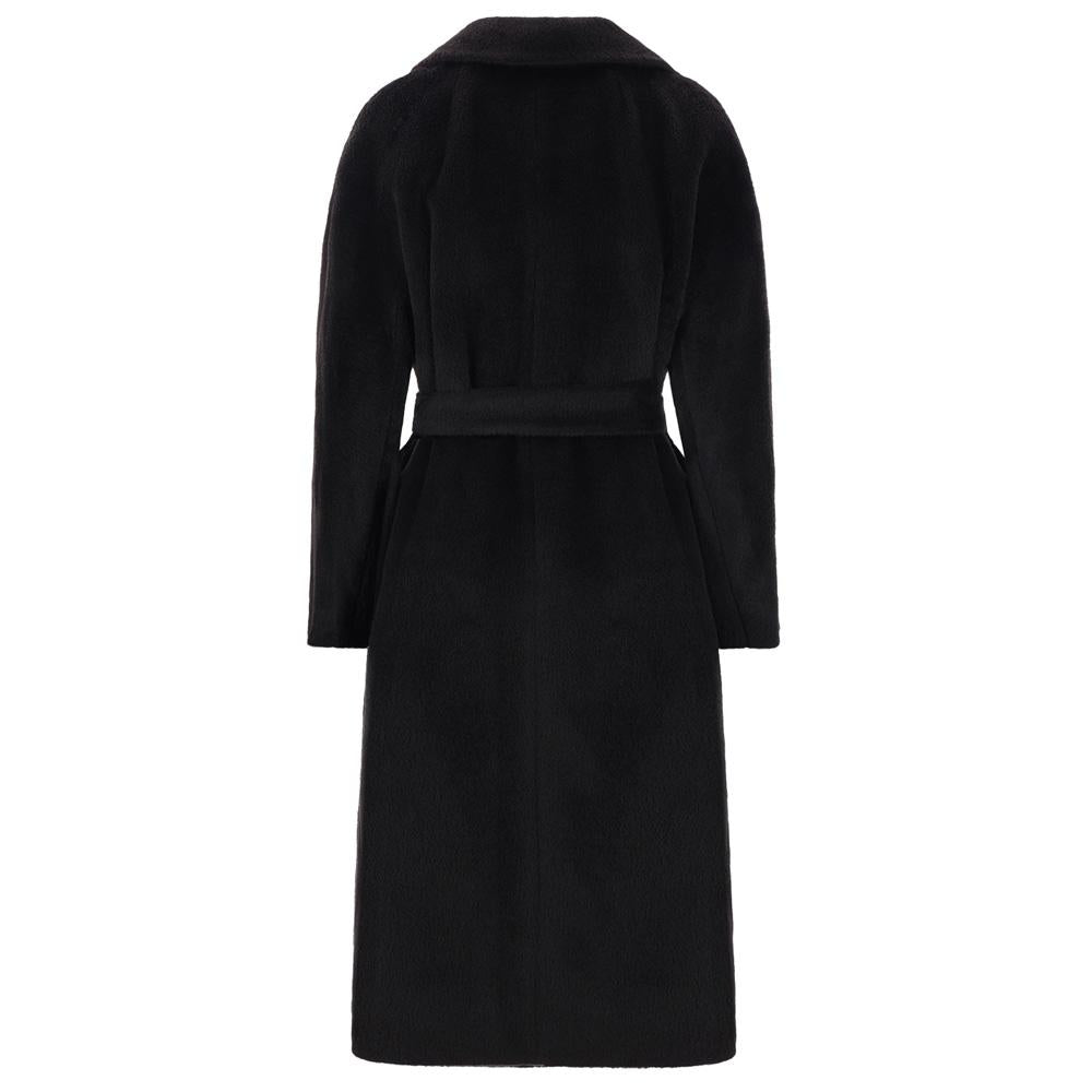 Max Mara Black Belted Wool Coat 2429016173 004