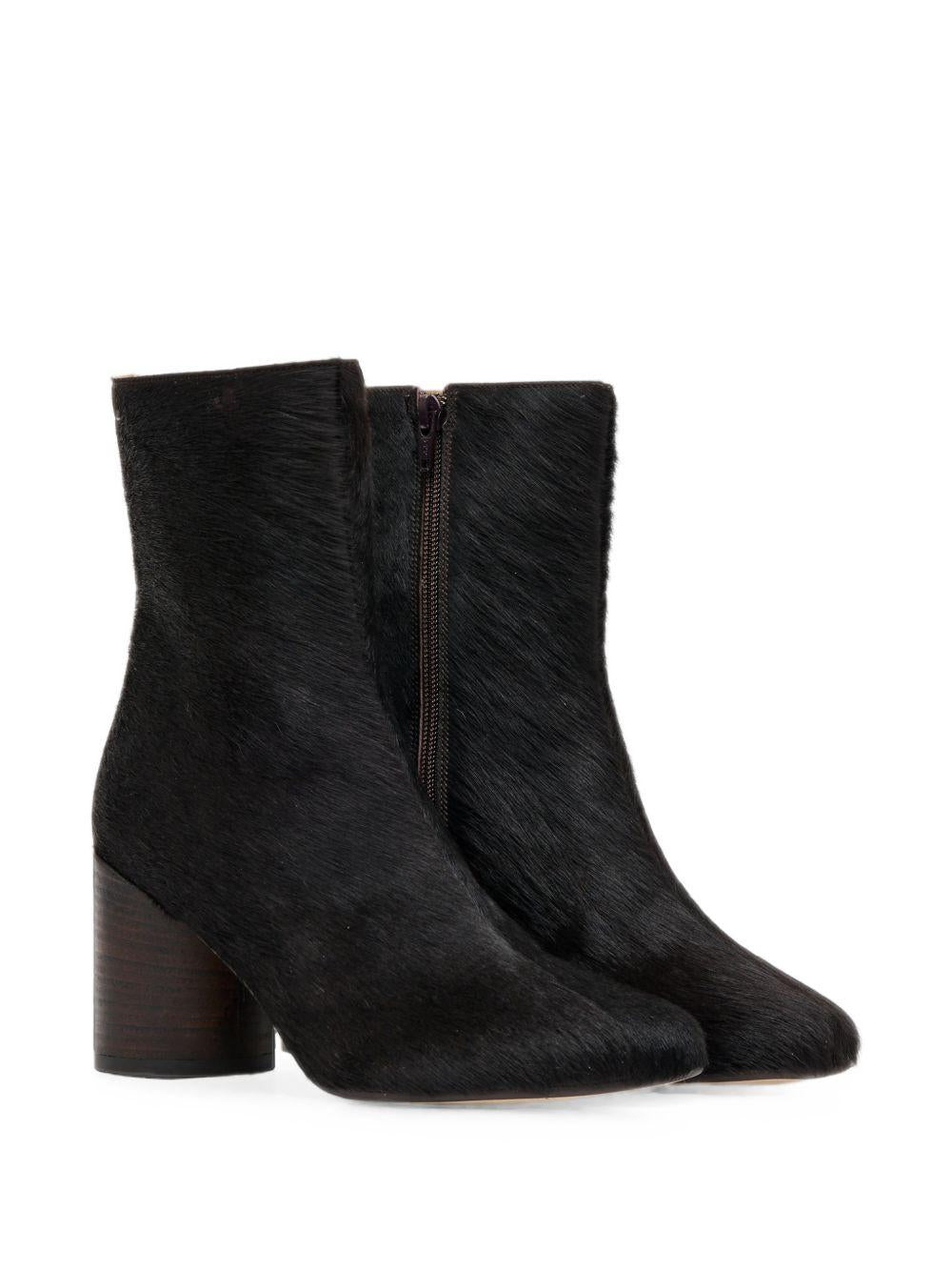 Maison Margiela Leather Ankle Boots Women’s Tan Block Heel Booties